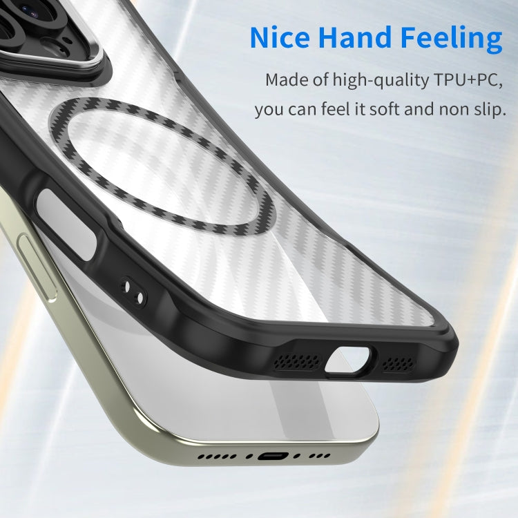 For iPhone 17e / 16e Carbon Fiber Texture MagSafe Translucent Phone Case