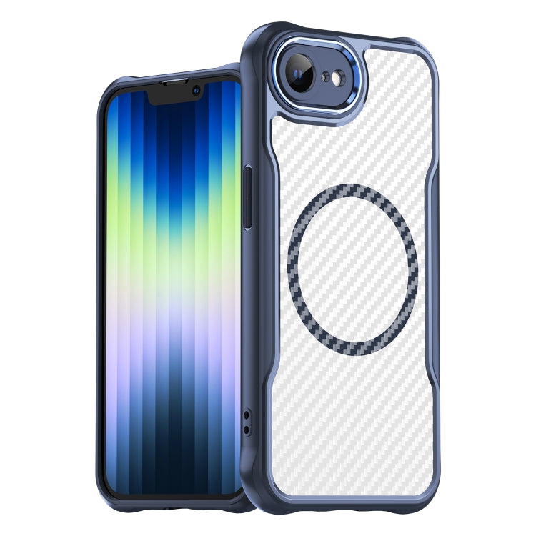 For iPhone 17e / 16e Carbon Fiber Texture MagSafe Translucent Phone Case