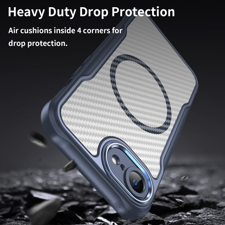 For iPhone 17e / 16e Carbon Fiber Texture MagSafe Translucent Phone Case