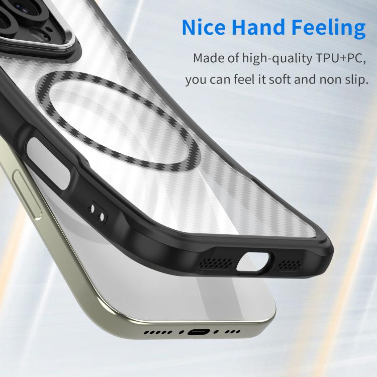 For  iPhone Air Carbon Fiber Texture MagSafe Translucent Phone Case