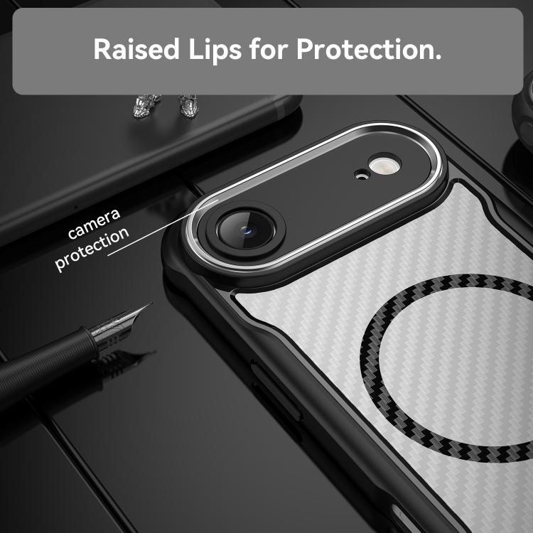 For  iPhone Air Carbon Fiber Texture MagSafe Translucent Phone Case