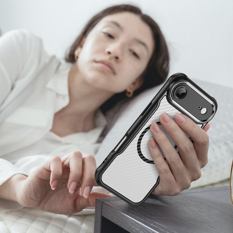 For  iPhone Air Carbon Fiber Texture MagSafe Translucent Phone Case