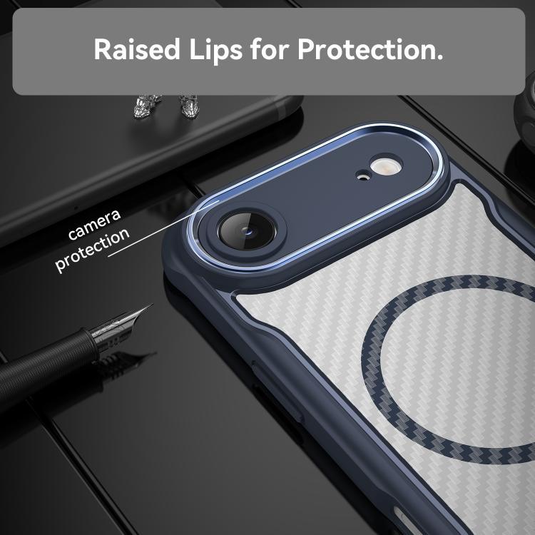 For  iPhone Air Carbon Fiber Texture MagSafe Translucent Phone Case