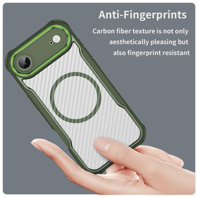 For  iPhone Air Carbon Fiber Texture MagSafe Translucent Phone Case