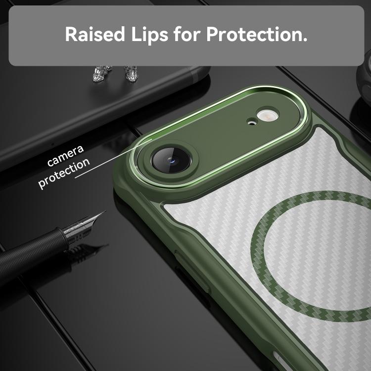For  iPhone Air Carbon Fiber Texture MagSafe Translucent Phone Case