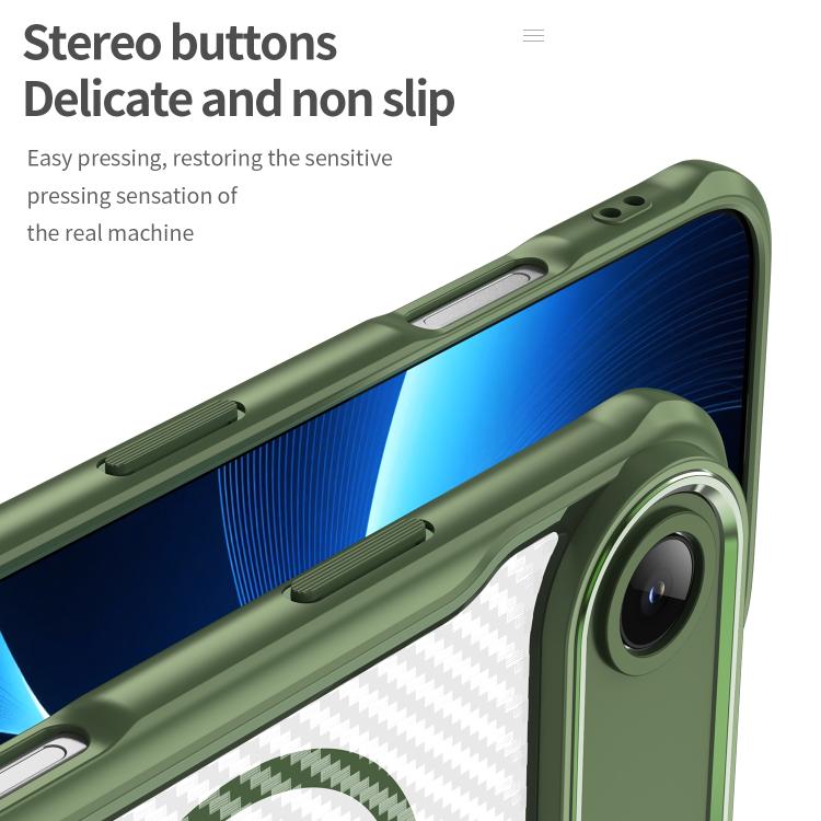 For  iPhone Air Carbon Fiber Texture MagSafe Translucent Phone Case