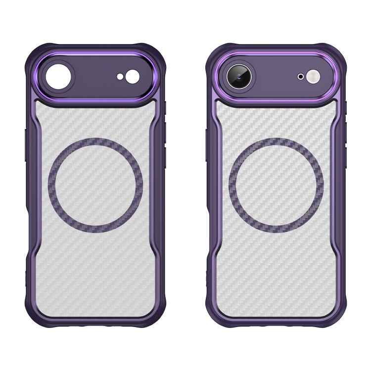 For  iPhone Air Carbon Fiber Texture MagSafe Translucent Phone Case