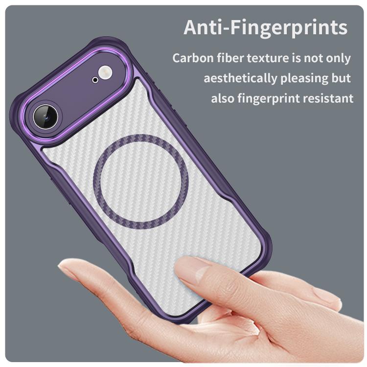 For  iPhone Air Carbon Fiber Texture MagSafe Translucent Phone Case