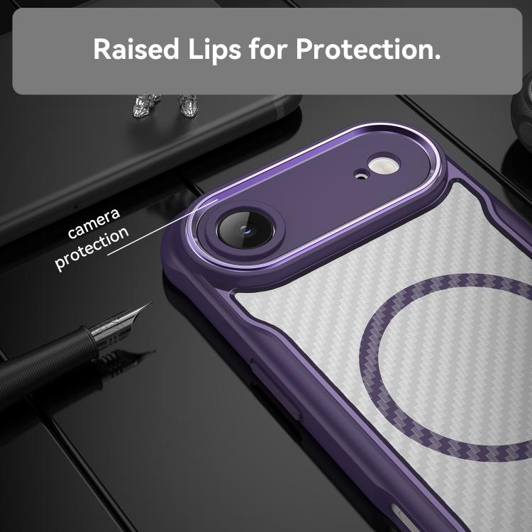 For  iPhone Air Carbon Fiber Texture MagSafe Translucent Phone Case