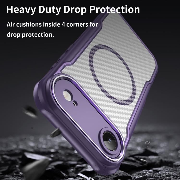 For  iPhone Air Carbon Fiber Texture MagSafe Translucent Phone Case