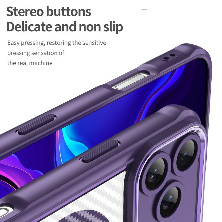 For iPhone 17 Pro Max Carbon Fiber Texture MagSafe Translucent Phone Case