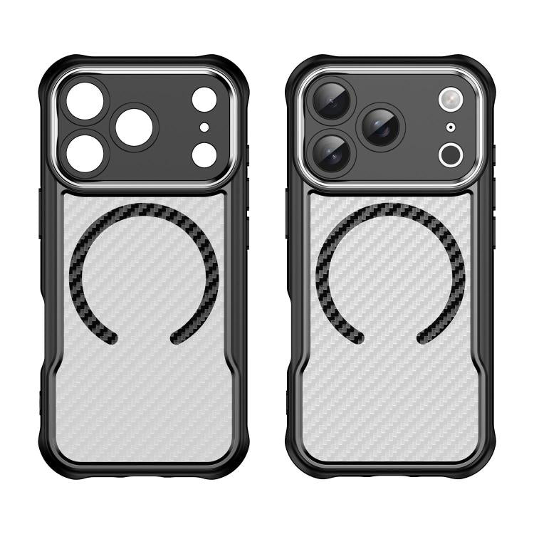 For iPhone 17 Pro Carbon Fiber Texture MagSafe Translucent Phone Case