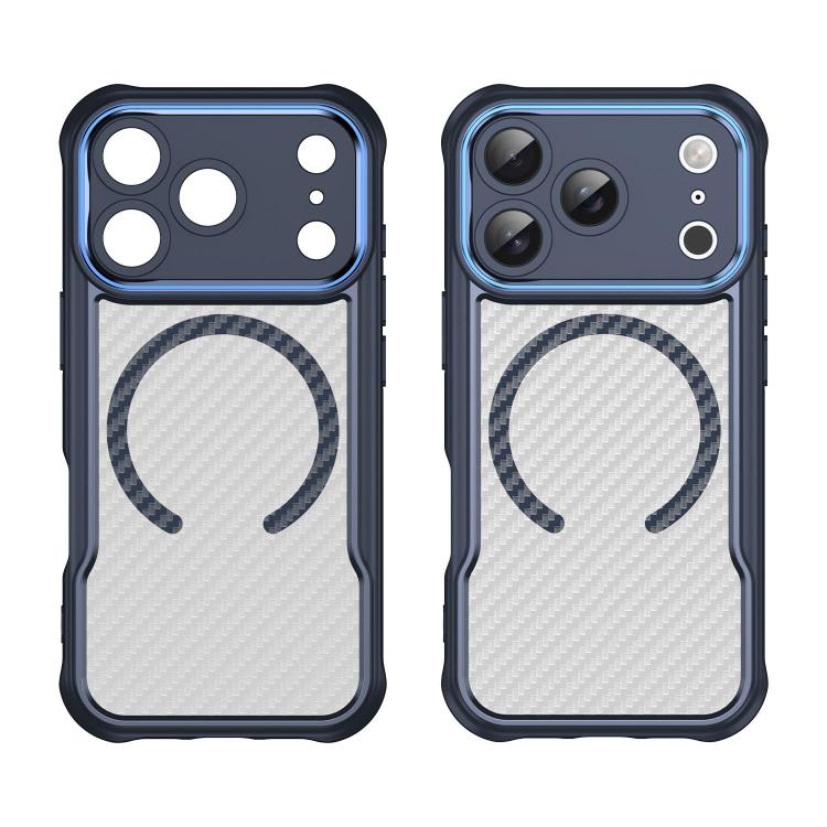 For iPhone 17 Pro Carbon Fiber Texture MagSafe Translucent Phone Case