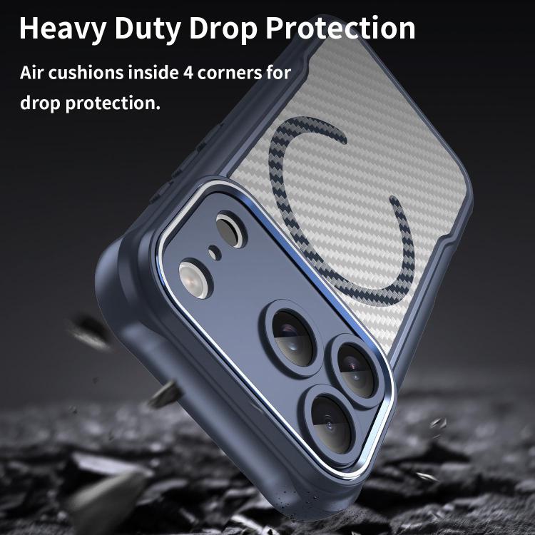 For iPhone 17 Pro Carbon Fiber Texture MagSafe Translucent Phone Case