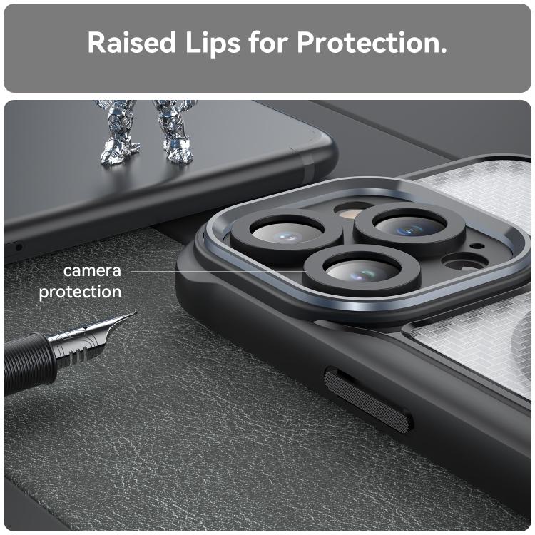 For iPhone 13 Carbon Fiber Texture MagSafe Translucent Phone Case