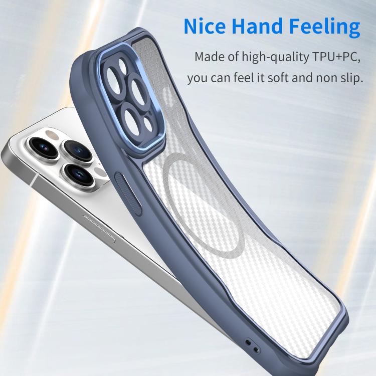 For iPhone 13 Carbon Fiber Texture MagSafe Translucent Phone Case