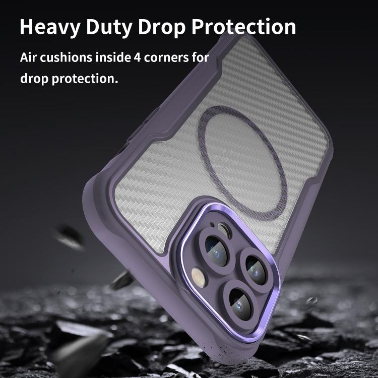 For iPhone 13 Carbon Fiber Texture MagSafe Translucent Phone Case