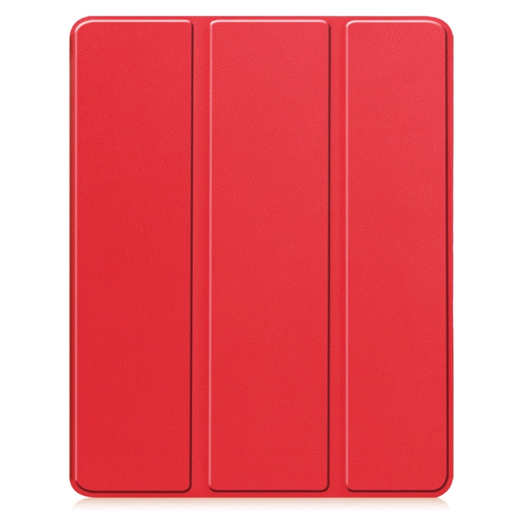 For iPad Air 13 2024 / 2025 / 2026 Custer TPU Pure Color 3-Fold Holder Smart Leather Tablet Case with Pen Tray
