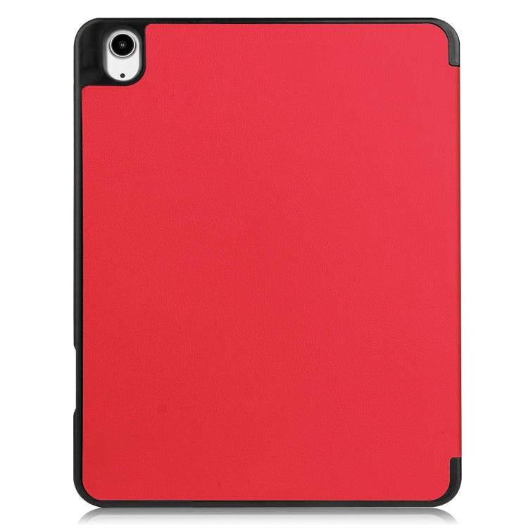 For iPad Air 13 2024 / 2025 / 2026 Custer TPU Pure Color 3-Fold Holder Smart Leather Tablet Case with Pen Tray