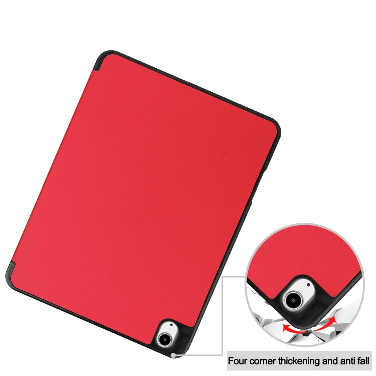 For iPad Air 13 2024 / 2025 / 2026 Custer TPU Pure Color 3-Fold Holder Smart Leather Tablet Case with Pen Tray