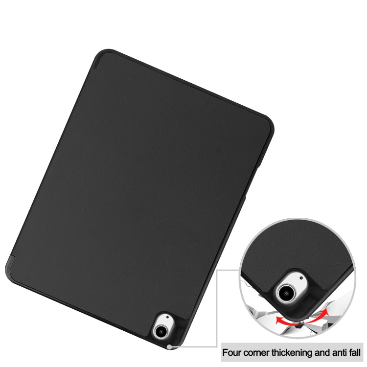 For iPad Air 13 2024 / 2025 / 2026 Custer TPU Pure Color 3-Fold Holder Smart Leather Tablet Case with Pen Tray