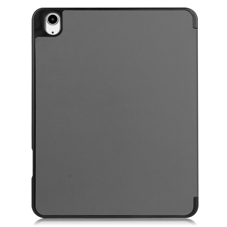 For iPad Air 13 2024 / 2025 / 2026 Custer TPU Pure Color 3-Fold Holder Smart Leather Tablet Case with Pen Tray
