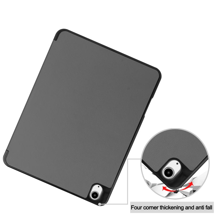 For iPad Air 13 2024 / 2025 / 2026 Custer TPU Pure Color 3-Fold Holder Smart Leather Tablet Case with Pen Tray