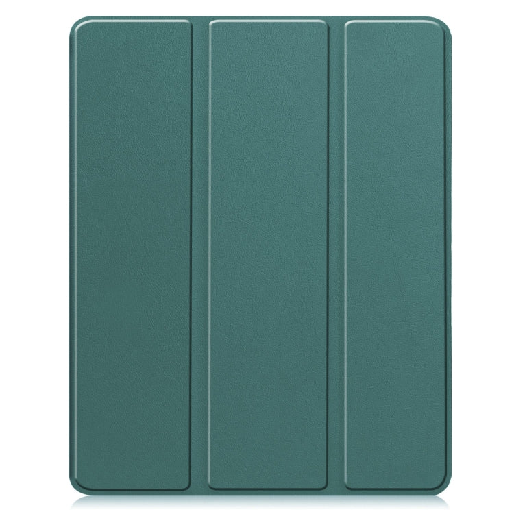 For iPad Air 13 2024 / 2025 / 2026 Custer TPU Pure Color 3-Fold Holder Smart Leather Tablet Case with Pen Tray