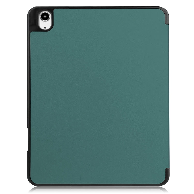 For iPad Air 13 2024 / 2025 / 2026 Custer TPU Pure Color 3-Fold Holder Smart Leather Tablet Case with Pen Tray