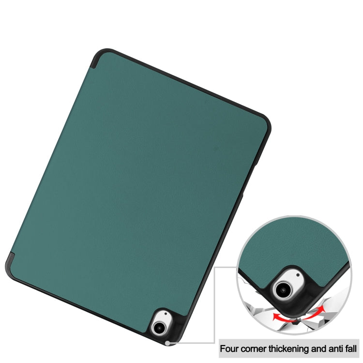 For iPad Air 13 2024 / 2025 / 2026 Custer TPU Pure Color 3-Fold Holder Smart Leather Tablet Case with Pen Tray