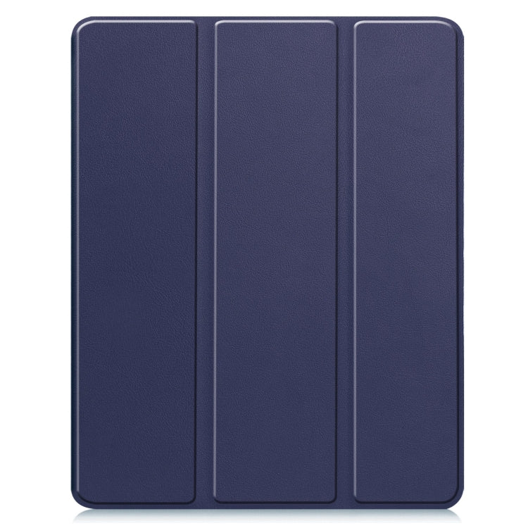 For iPad Air 13 2024 / 2025 / 2026 Custer TPU Pure Color 3-Fold Holder Smart Leather Tablet Case with Pen Tray