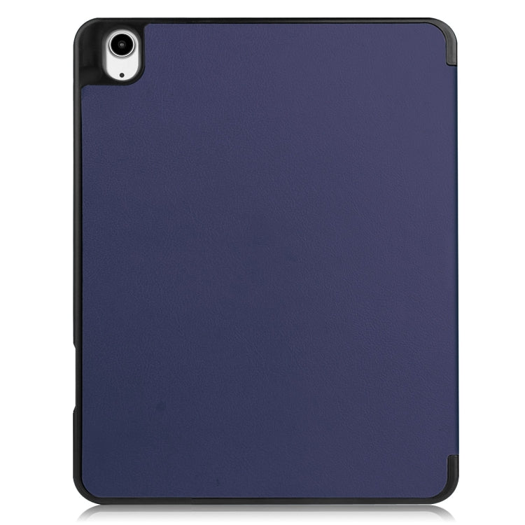 For iPad Air 13 2024 / 2025 / 2026 Custer TPU Pure Color 3-Fold Holder Smart Leather Tablet Case with Pen Tray