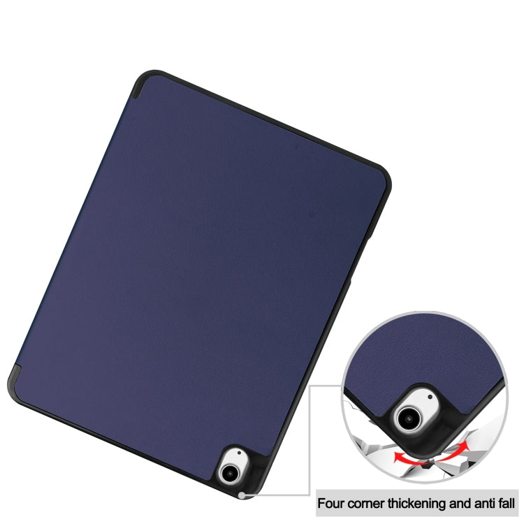 For iPad Air 13 2024 / 2025 / 2026 Custer TPU Pure Color 3-Fold Holder Smart Leather Tablet Case with Pen Tray