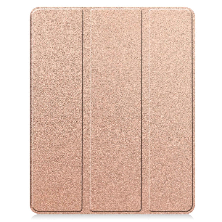 For iPad Air 13 2024 / 2025 / 2026 Custer TPU Pure Color 3-Fold Holder Smart Leather Tablet Case with Pen Tray