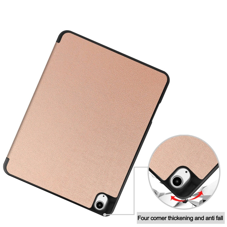 For iPad Air 13 2024 / 2025 / 2026 Custer TPU Pure Color 3-Fold Holder Smart Leather Tablet Case with Pen Tray