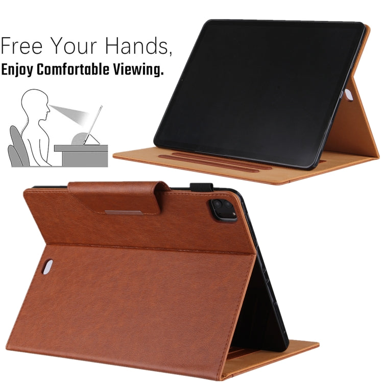 For iPad Pro 11 2025 / 2024 Solid Color Metal Buckle Leather Smart Tablet Case