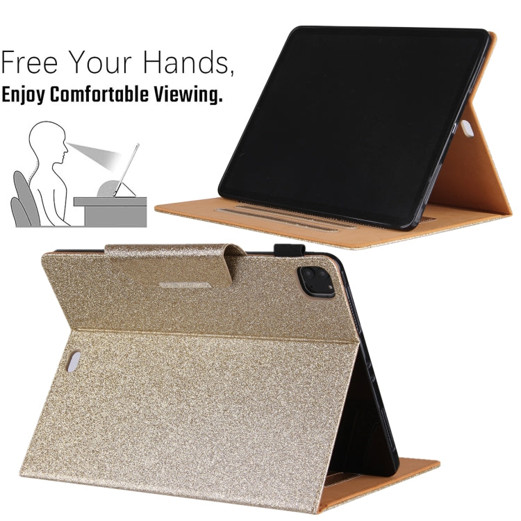 For iPad Pro 11 2025 / 2024 Glitter Metal Buckle Leather Smart Tablet Case