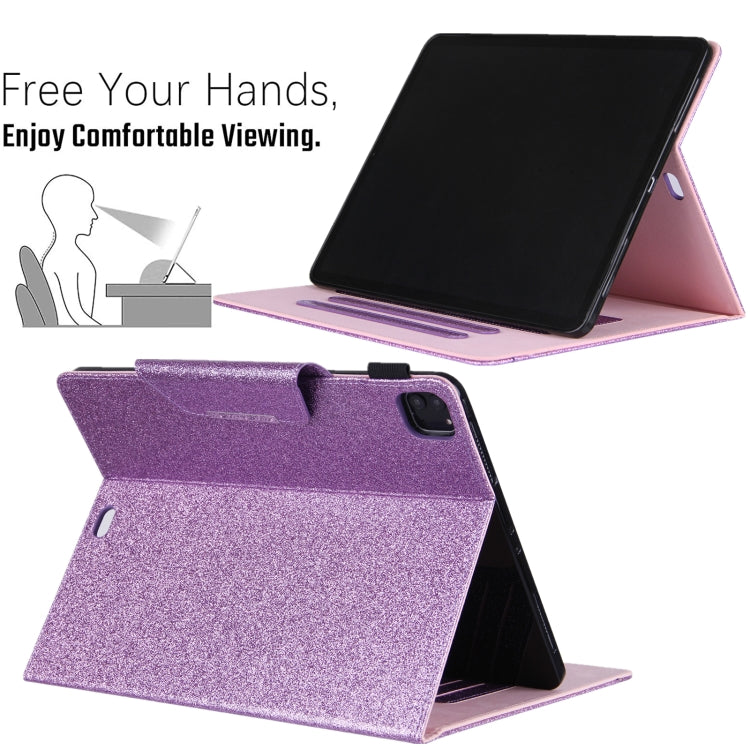 For iPad Pro 11 2025 / 2024 Glitter Metal Buckle Leather Smart Tablet Case