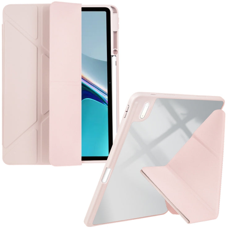 For Huawei MatePad 11 2021 / 2023 Clear Acrylic Deformation Leather Tablet Case