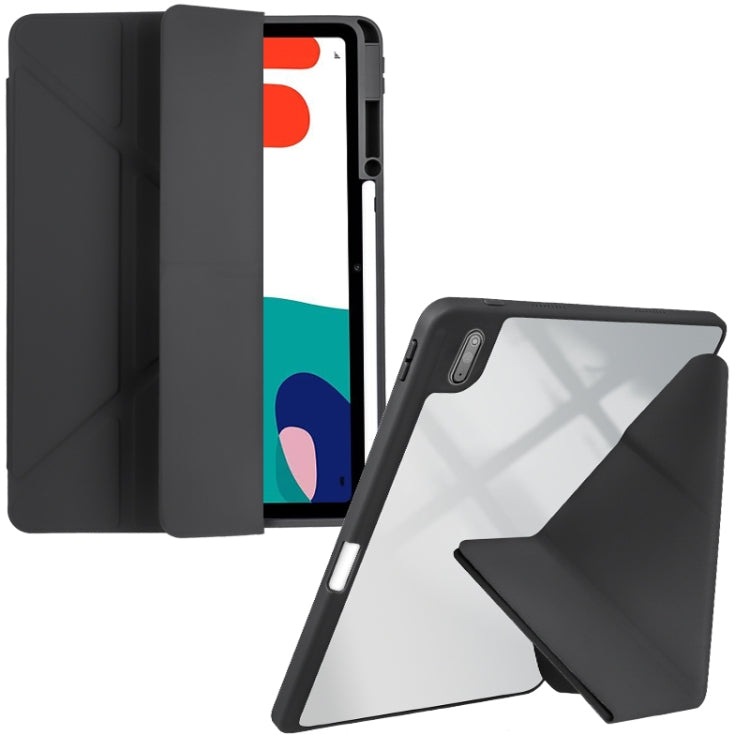 For Huawei MatePad 10.4 Clear Acrylic Deformation Leather Tablet Case