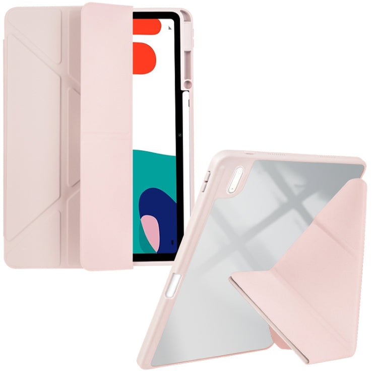 For Huawei MatePad 10.4 Clear Acrylic Deformation Leather Tablet Case