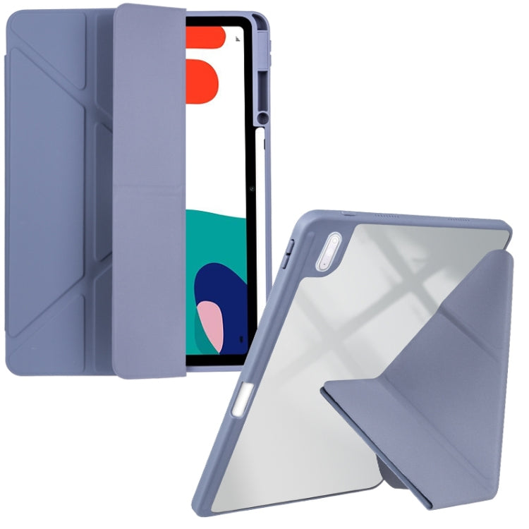 For Huawei MatePad 10.4 Clear Acrylic Deformation Leather Tablet Case