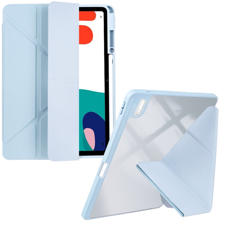 For Huawei MatePad 10.4 Clear Acrylic Deformation Leather Tablet Case