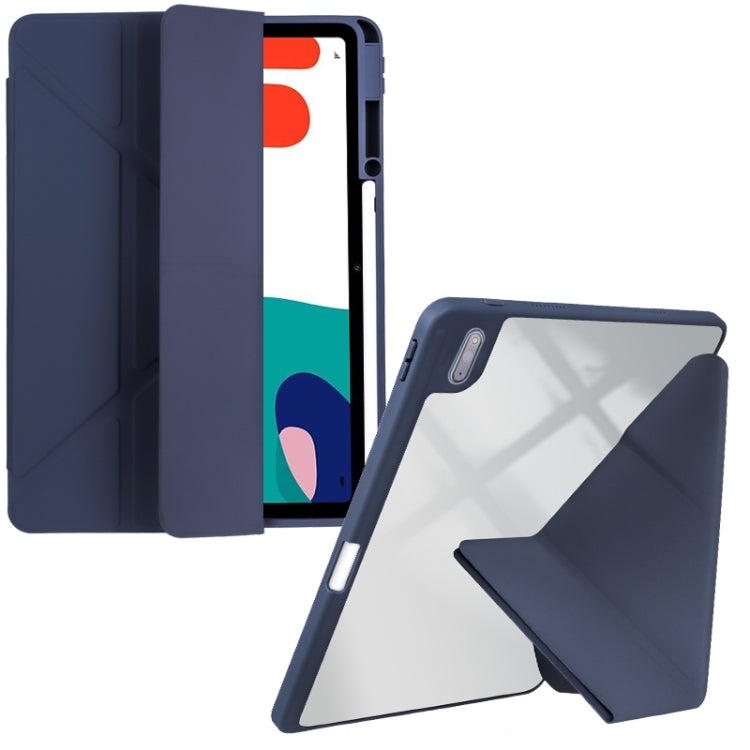 For Huawei MatePad 10.4 Clear Acrylic Deformation Leather Tablet Case