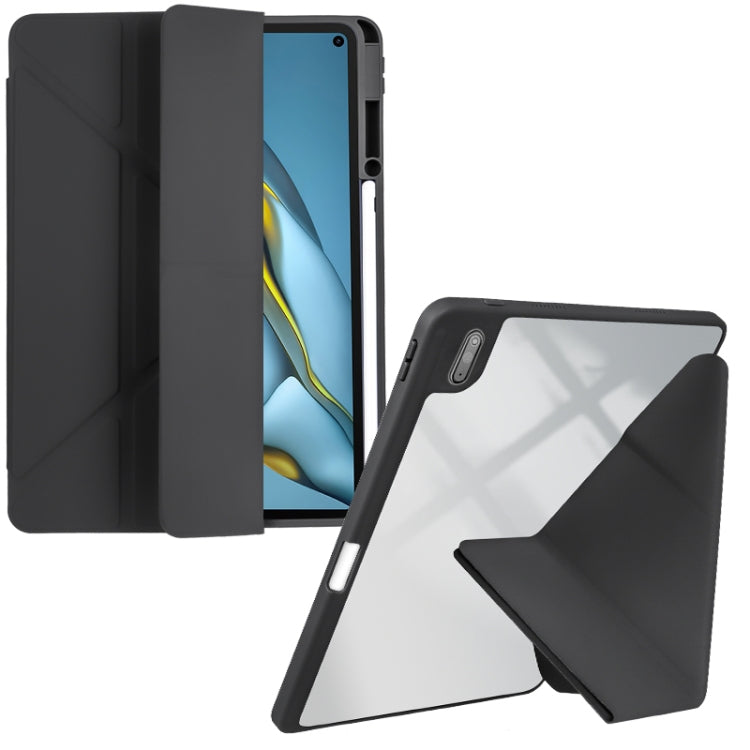 For Huawei MatePad 10.8 Clear Acrylic Deformation Leather Tablet Case