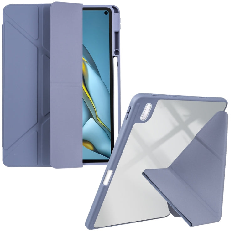For Huawei MatePad 10.8 Clear Acrylic Deformation Leather Tablet Case
