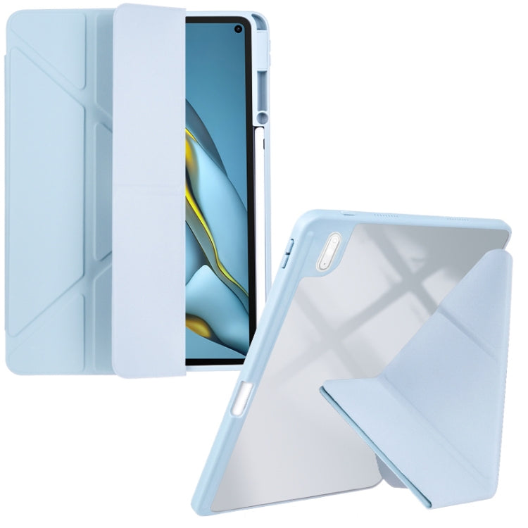 For Huawei MatePad 10.8 Clear Acrylic Deformation Leather Tablet Case