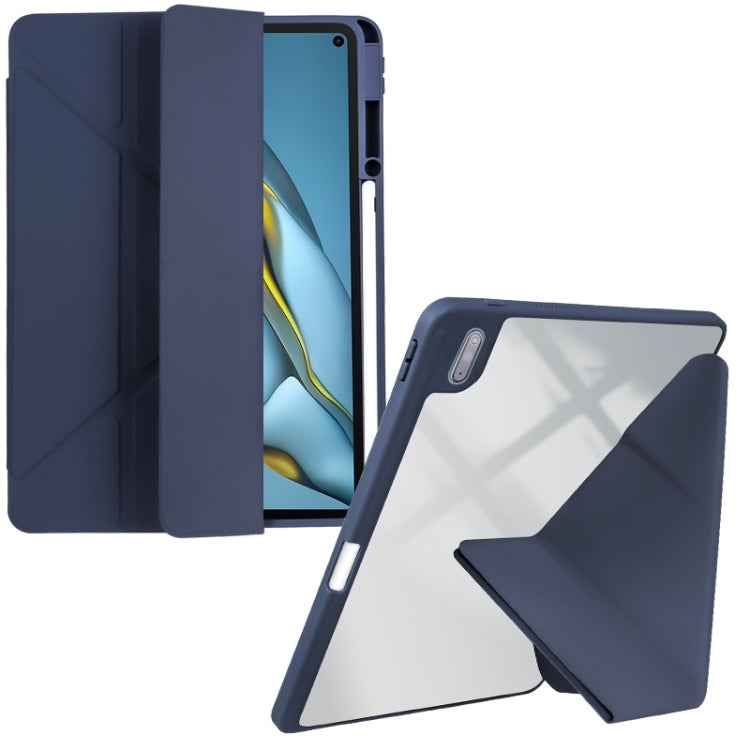 For Huawei MatePad 10.8 Clear Acrylic Deformation Leather Tablet Case
