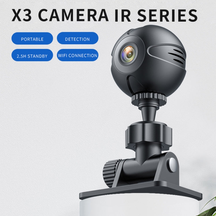 X3 Wireless Mini DV WiFi IP Camera, Support Night Vision / Motion Detection - Black