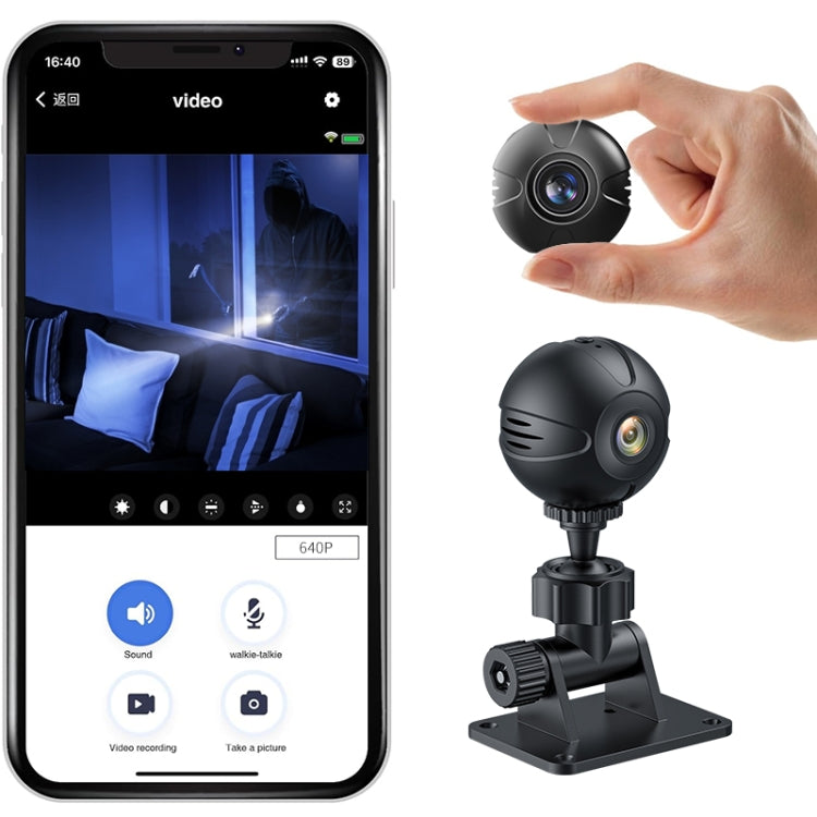X3 Wireless Mini DV WiFi IP Camera, Support Night Vision / Motion Detection - Black